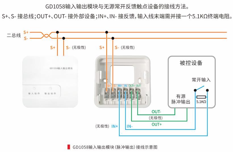 GD1058輸入/輸出模塊接線圖（有源輸出）