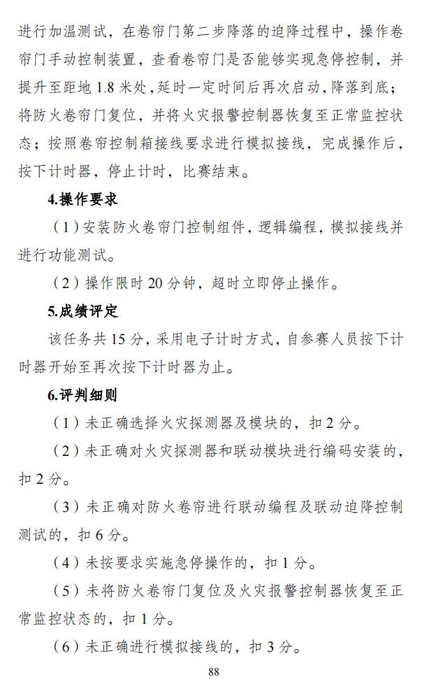 第二屆全國消防行業(yè)職業(yè)技能大賽技術(shù)文件之消防設(shè)施操作員競賽項(xiàng)目技術(shù)細(xì)則