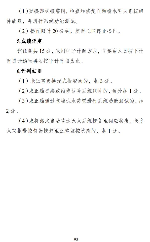 第二屆全國消防行業(yè)職業(yè)技能大賽技術(shù)文件之消防設(shè)施操作員競賽項(xiàng)目技術(shù)細(xì)則