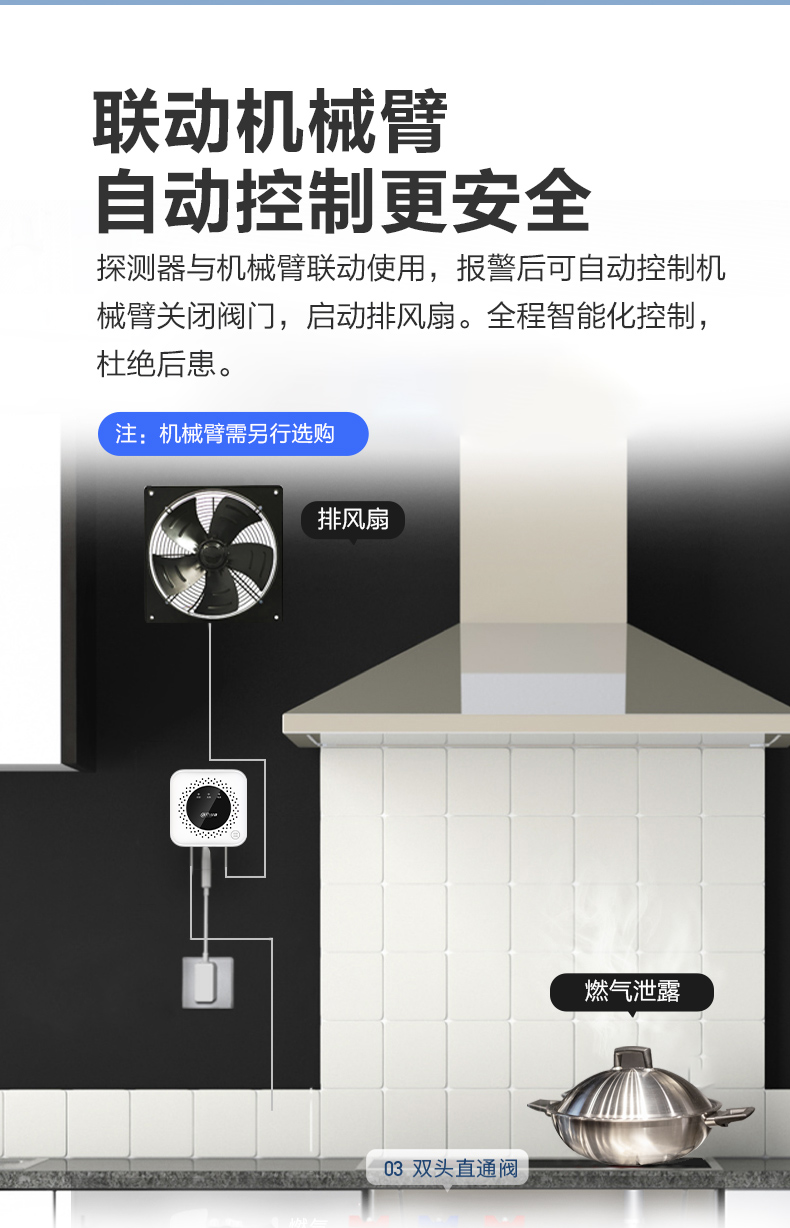 JT-DH-HY-GA4NA可燃?xì)怏w探測器機(jī)械臂關(guān)閥