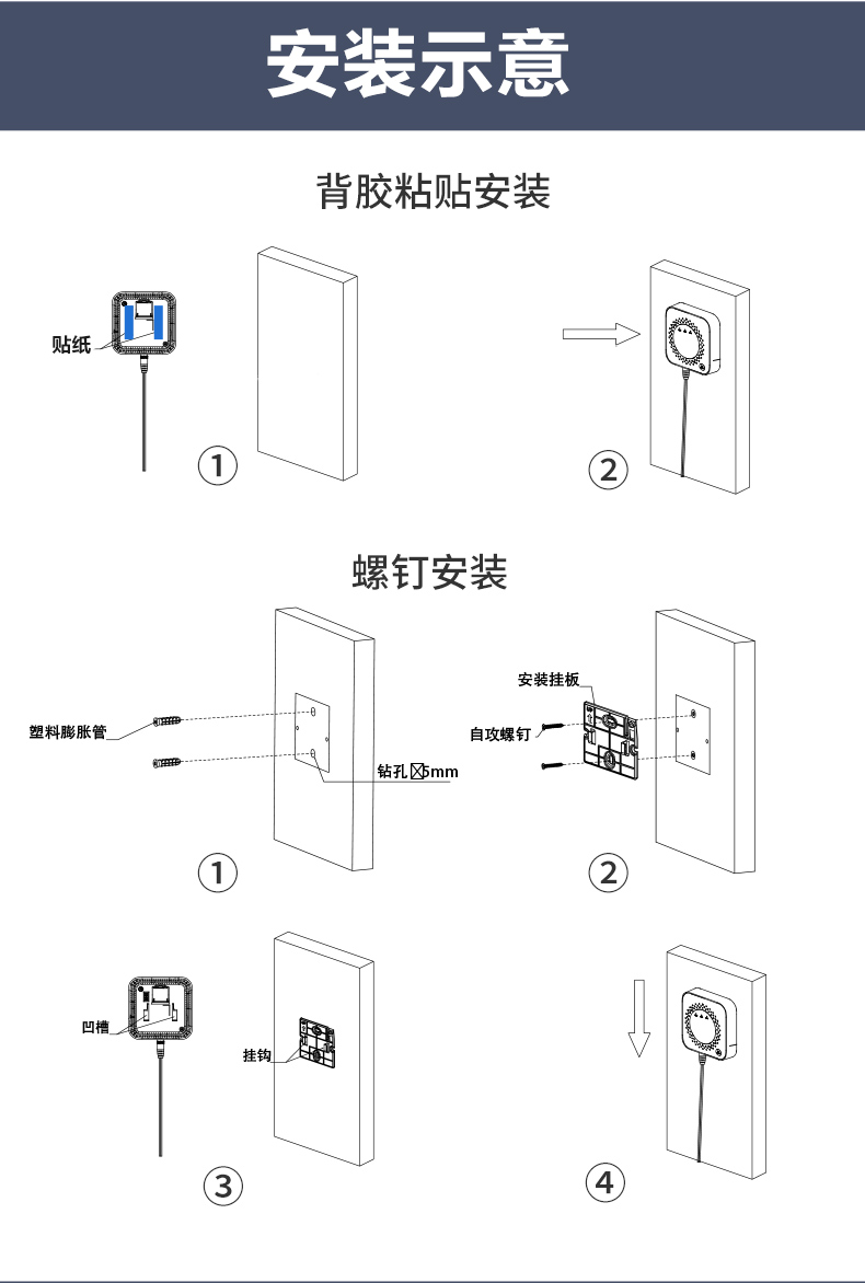 JT-DH-HY-GA4NA可燃?xì)怏w探測器安裝示意