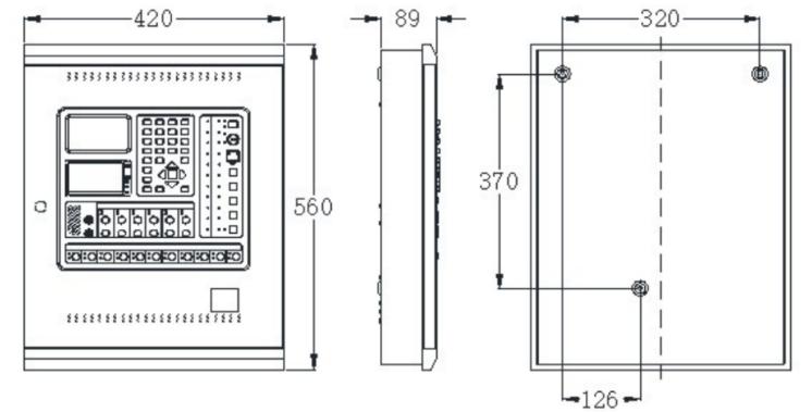 SEC3002火災(zāi)報警控制器(聯(lián)動型)外觀尺寸