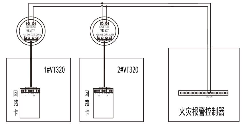VT3607通訊中轉(zhuǎn)器接線圖