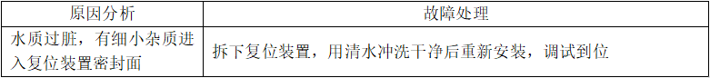 復(fù)位裝置不能復(fù)位