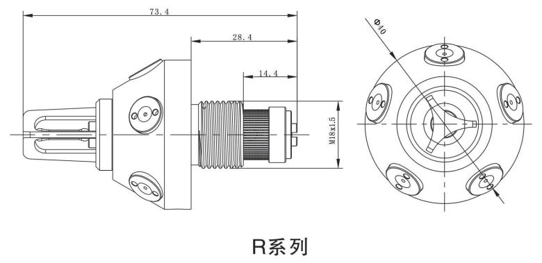 高壓細(xì)水霧閉式噴頭尺寸結(jié)構(gòu)圖