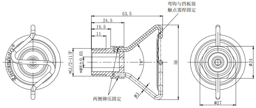 撞擊式消防噴嘴尺寸結(jié)構(gòu)