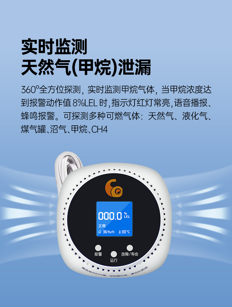JT-WSH6206家用可燃?xì)怏w探測器介紹