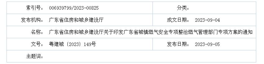 廣東省住房和城鄉(xiāng)建設(shè)廳關(guān)于印發(fā)廣東省城鎮(zhèn)燃?xì)獍踩珜ｍ?xiàng)整治燃?xì)夤芾聿块T專項(xiàng)方案的通知