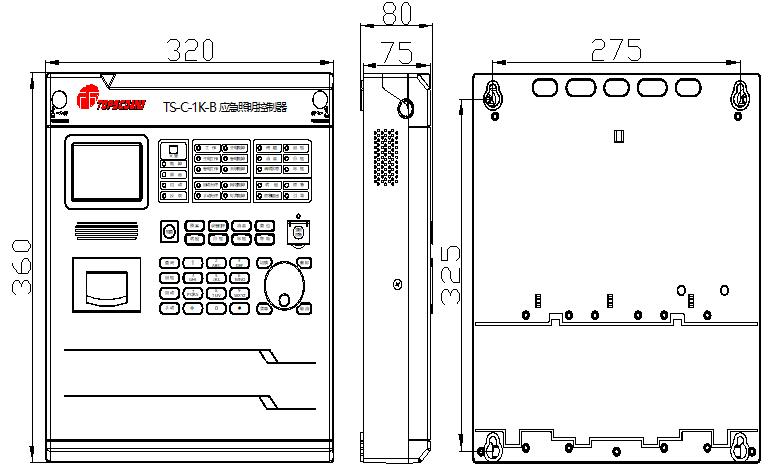 TS-C-1K-B應(yīng)急照明控制器外形尺寸