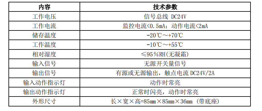 JD-M31A輸入/輸出模塊技術(shù)參數(shù)