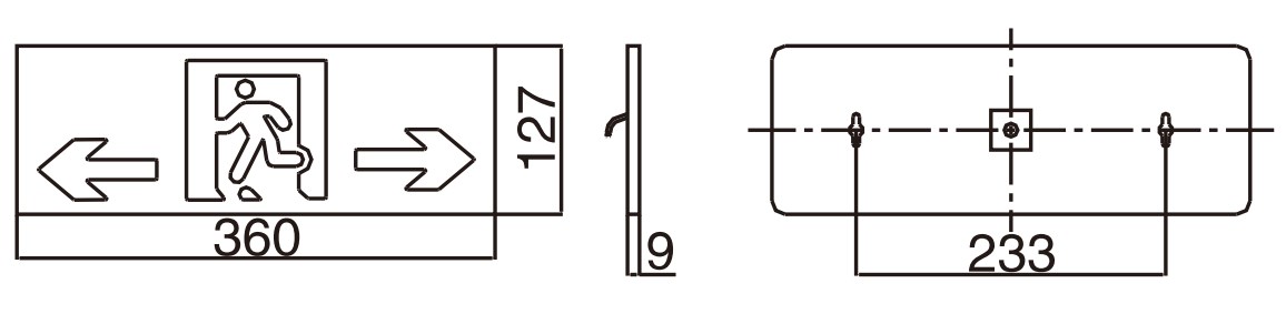 消防應(yīng)急標(biāo)志燈具外形尺寸