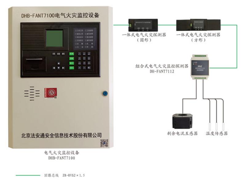 DHB-FANT7100電氣火災(zāi)監(jiān)控設(shè)備系統(tǒng)圖
