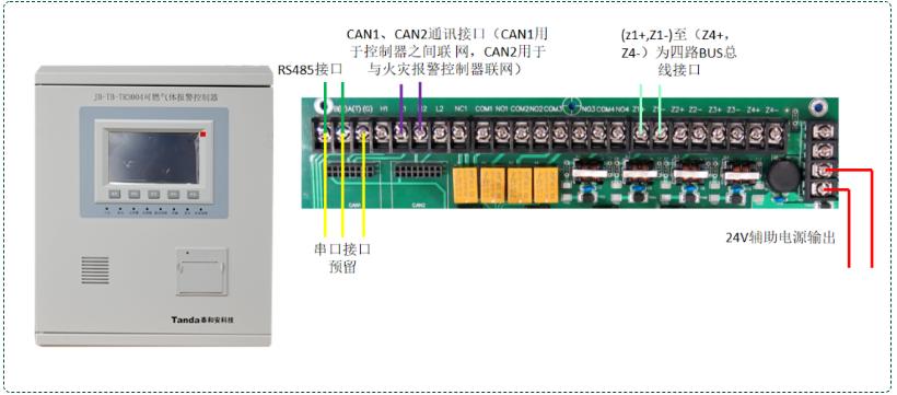 TR3004可燃?xì)怏w報(bào)警控制器接線圖
