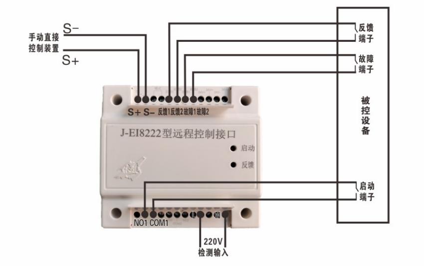 J-EI8222遠程控制接口接線圖：無源持續(xù)輸出控制方式