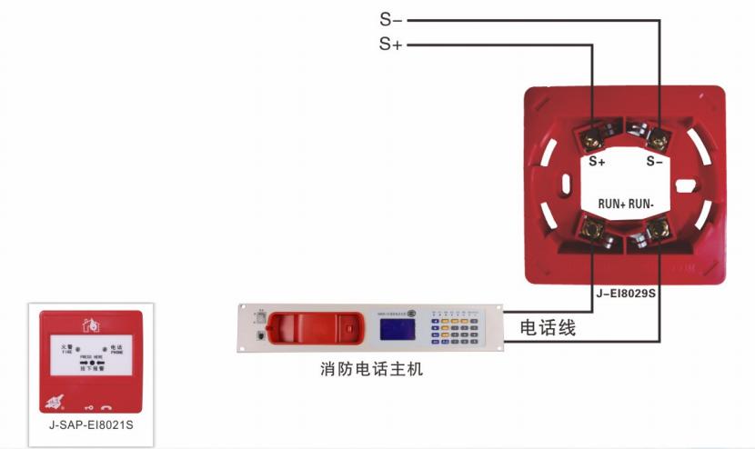 J-SAP-EI8021S型手動火災(zāi)報(bào)警按鈕接線圖
