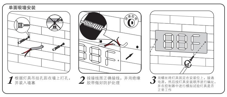 N-BLJC-1LROEⅡ1WZKX智尚款不銹鋼單面可調(diào)樓層燈安裝說明