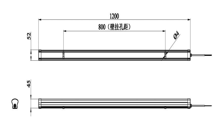 J-ZFJC-E12W-17Z5LA集中電源集中控制型消防應(yīng)急照明燈具外形尺寸圖