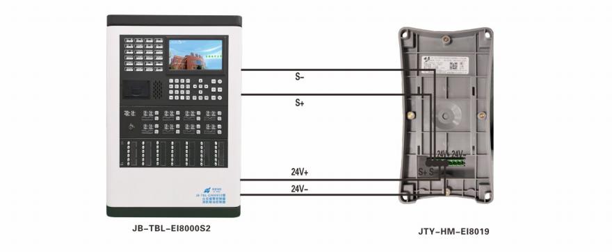 JTY-HM-EI8019型線型光束感煙火災(zāi)探測(cè)器接線圖