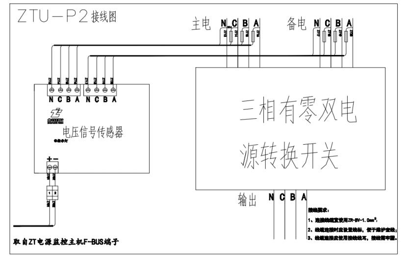 ZTU-P2電壓信號傳感器接線圖