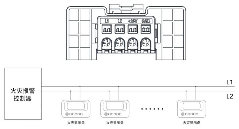JB-FSD-A82型火災(zāi)顯示盤接線圖
