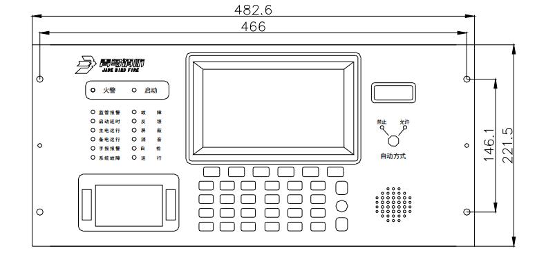 JBF-11SF-AC801顯示控制盤外觀尺寸