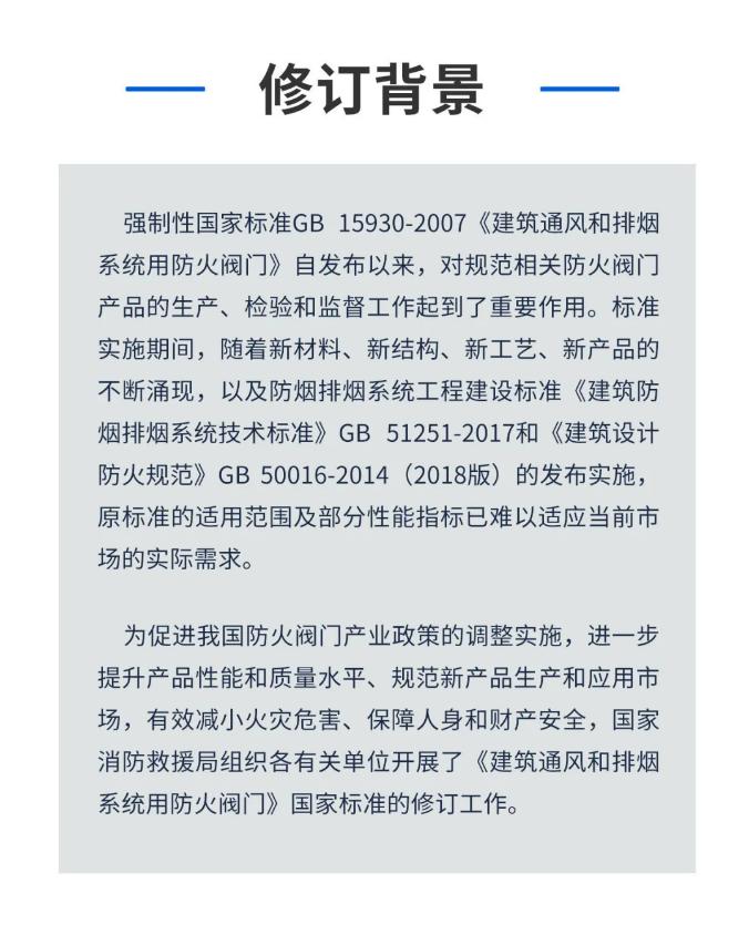 GB15930-2024《建筑通風(fēng)和排煙系統(tǒng)用防火閥門》修訂背景