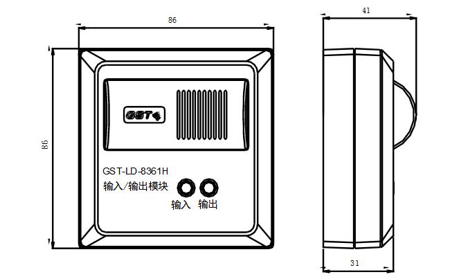 GST-LD-8361H輸入輸出模塊外形尺寸