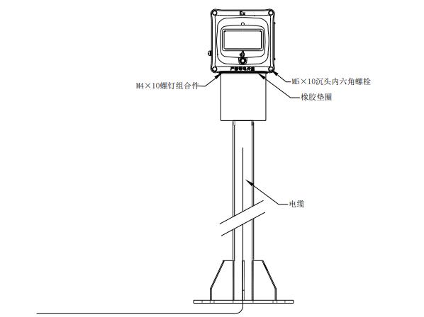 J-SAM-GST9116手動火災(zāi)報警按鈕立柱式安裝示意圖