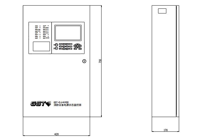 GST-DJ-N900消防設備電源狀態(tài)監(jiān)控器外形尺寸