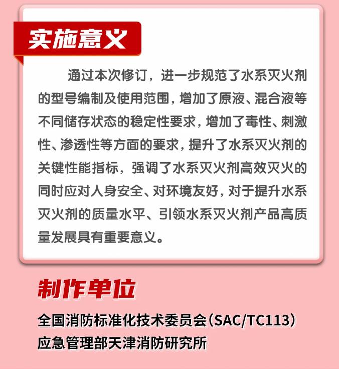 GB17835-2024《水系滅火劑》實(shí)施意義