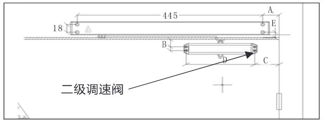 FDM-C500系列二線制防火門閉門器尺寸及拉面門安裝尺寸