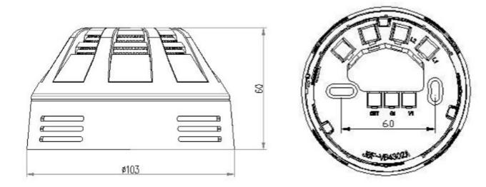JBF4101-Bp點型光電感煙火災(zāi)探測器產(chǎn)品外形尺寸