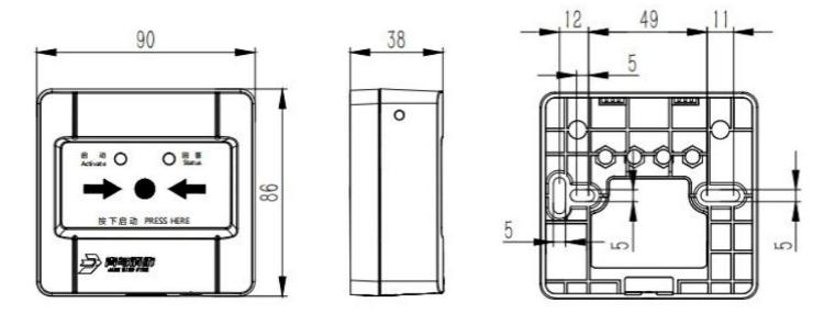 JBF5123消火栓按鈕外形尺寸