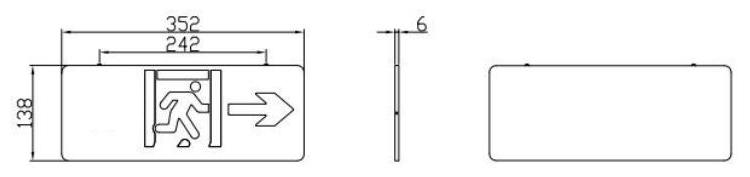 J-BLJC-1REⅡ0.5W-12D4YA集中電源集中控制型消防應(yīng)急標(biāo)志燈具外形尺寸