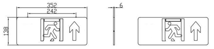 J-BLJC-2OEⅡ0.5W-12S5QA集中電源集中控制型消防應(yīng)急標(biāo)志燈具外形尺寸