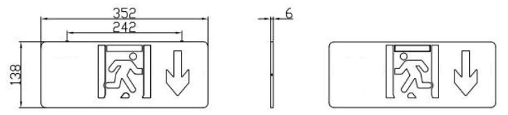 J-BLJC-2XEⅡ0.5W-12S3HA集中電源集中控制型消防應(yīng)急標(biāo)志燈具外形尺寸