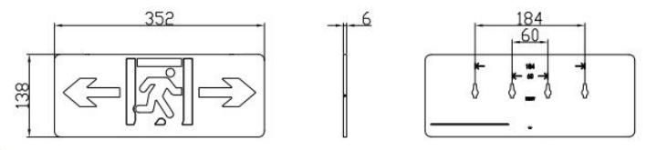 J-BLJC-1LROEⅡ0.5W-12B8XA集中電源集中控制型消防應(yīng)急標(biāo)志燈具外形尺寸