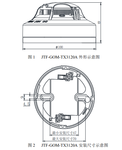 JTF-GOM-TX3120A點型復合式感煙感溫火災探測器