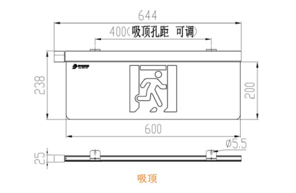 J-BLJC-2OEⅢ2W-12Z1A-Ex防爆型大型標(biāo)志燈外形安裝尺寸圖