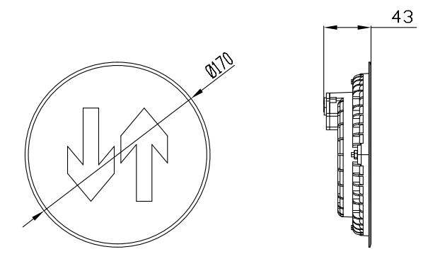J-BLJC-1LREⅠ0.3W-11M6XA集中電源集中控制型消防應(yīng)急標(biāo)志燈具外形尺寸