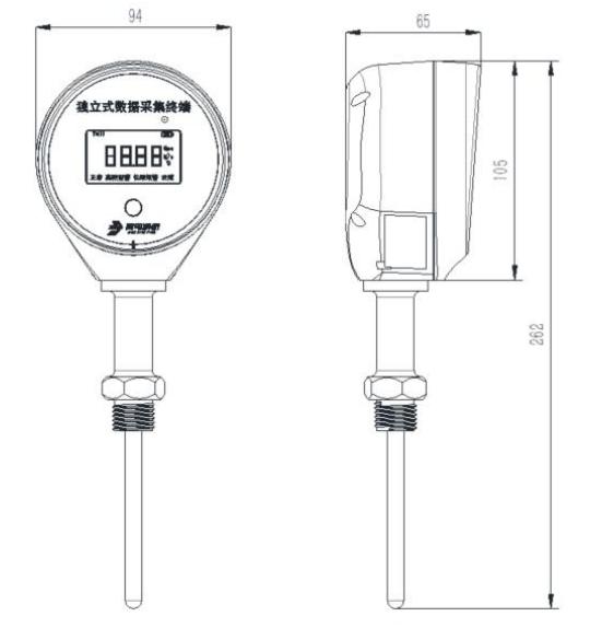 JBF-W1181溫度型獨(dú)立式數(shù)據(jù)采集終端外觀尺寸