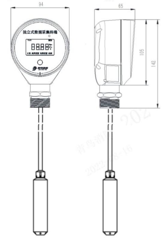 JBF-W1181液位型獨立式數(shù)據(jù)采集終端外觀尺寸