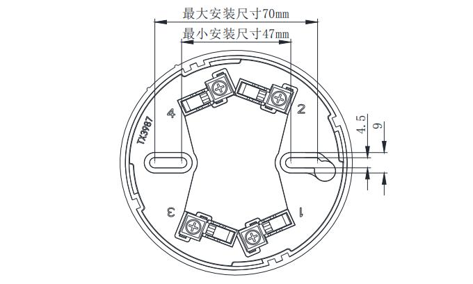 TX3987 底座安裝尺寸