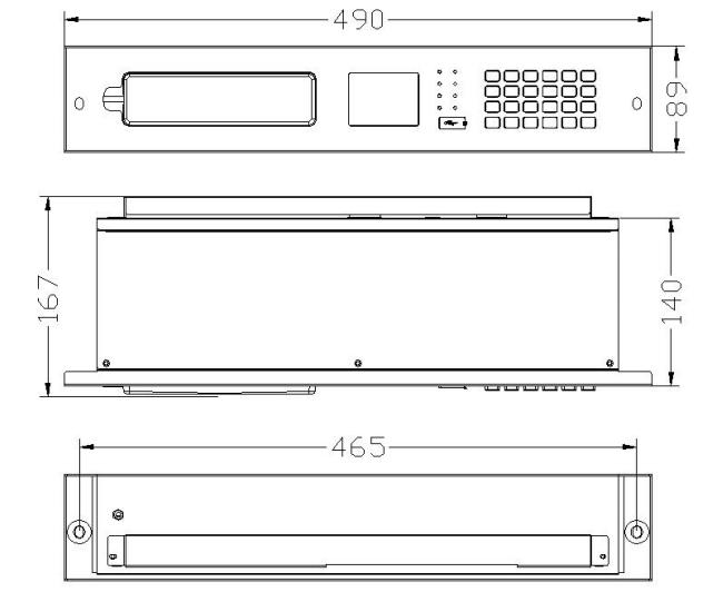 DH2201型消防電話總機外形尺寸