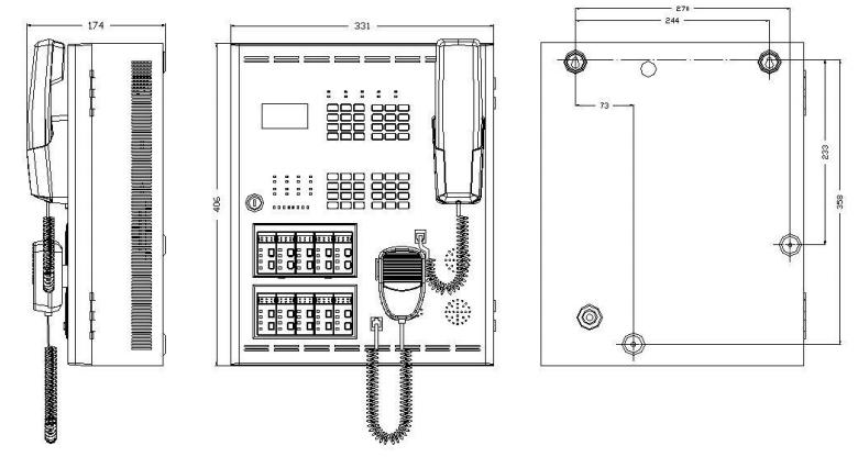DH99/GB200消防電話/消防應(yīng)急廣播設(shè)備外形尺寸