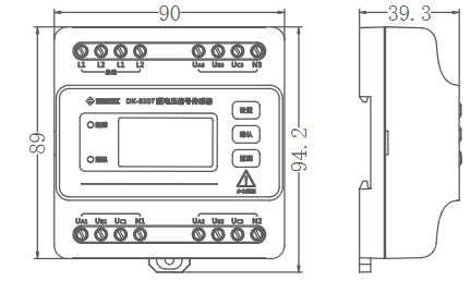 DK-5207三相四線三電源電壓信號傳感器 帶顯示按鍵