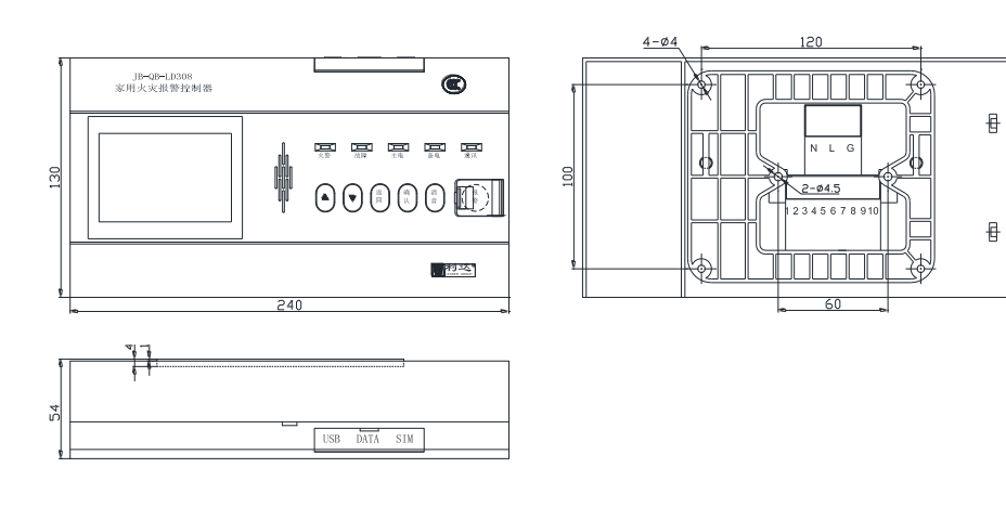 JB-QB-LD308家用火災(zāi)報(bào)警控制器