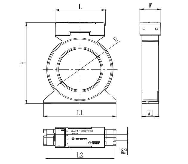 JBF62E-100組合式電氣火災(zāi)監(jiān)控探測器外形尺寸