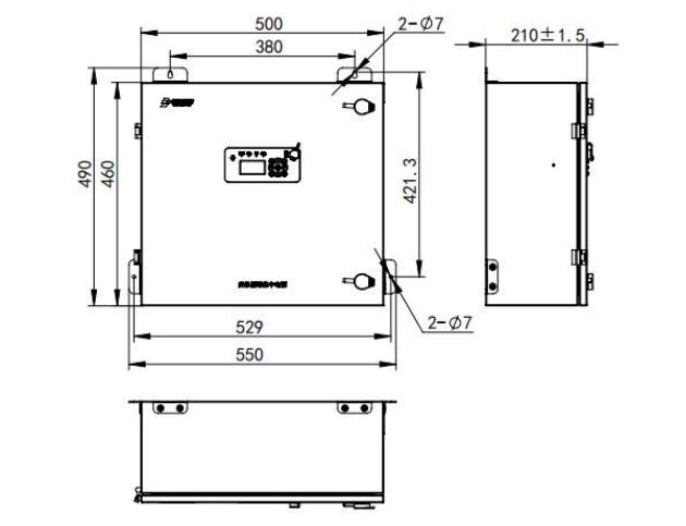 J-D-0.5KVA-02P消防應急燈具專用應急電源外形尺寸