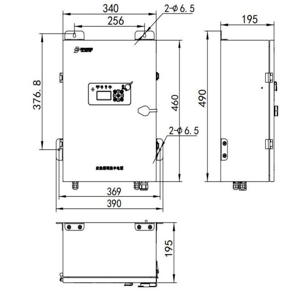 J-D-0.25KVA-08P應(yīng)急照明集中電源外形尺寸